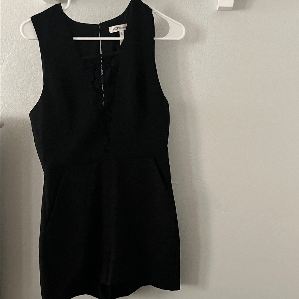 BCBGeneration Black Sleeveless Romper